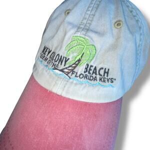 Adams Headwear Key Colony Beach Florida Palm Tree Souvenir Hat Cap Resort Unisex